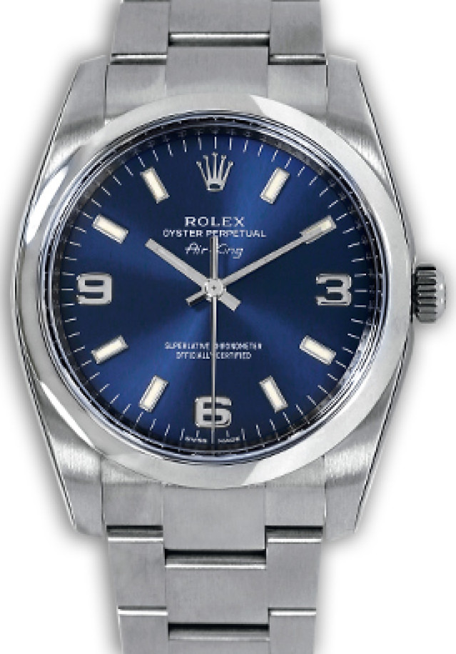 Rolex Air King 114200 Steel Year 2014 Explorer Blue Dial